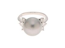 JEWELRY　ノンブランドジュエリー　貴金属・宝石　リング　プラチナ900　ブラックパール　ダイヤモンド約0.50カラット　約7.1g　約11号　2147200552002　【205】