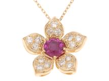 JEWELRY　ジュエリー　ネックレス　K18　ルビー0.47ct　ダイヤモンド0.25ct　約3.2g　2147200553658【207】