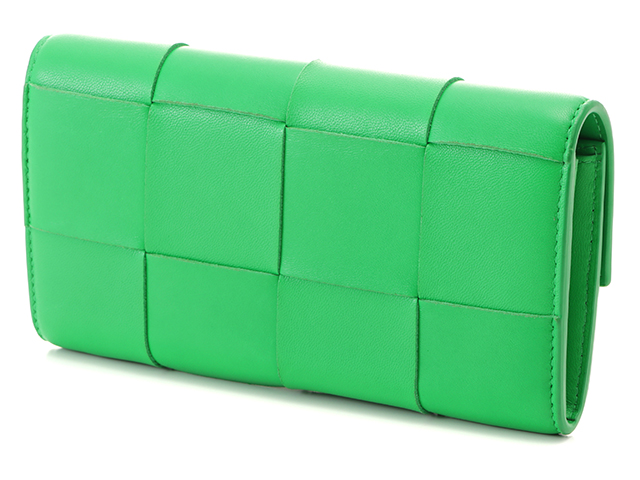 かあさん出品 ボッテガヴェネタ 長財布 651387-VCQC4グリーン グリーン（緑）系 BOTTEGA VENETA CASSETTE(ボッテガヴェネタ