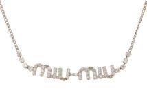 miumiu ミュウミュウ 　ネックレス　クリスタル付メタルネックレス　メタル　クリスタル　5IC058 2DNC【472】AH