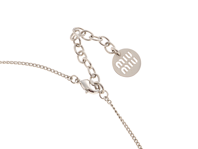 miumiu ミュウミュウ ネックレス クリスタル付メタルネックレス メタル