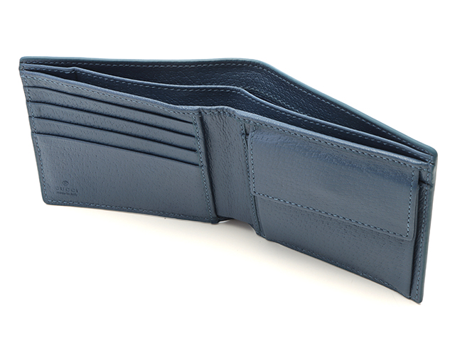 GUCCI グッチ GG コインウォレット ブルー インテリア 二つ折り