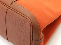 HERMES エルメス トートバッグ ガーデンTPM オレンジ/ゴールド キャンバス/ネゴンダ □P刻印(2012年頃)【472】YY