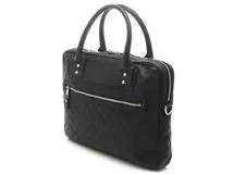 GUCCI グッチ★ ブラックレザー ビジネスバッグ GUCCI グッチ グッチシマ・ビジネスバッグ ブラックレザー