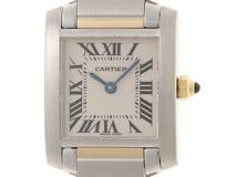 Cartier　カルティエ　タンクフランセーズSM　クォーツ　レディース　YG/SS　W51007Q4　ホワイト　【432】　【 2147200554921】