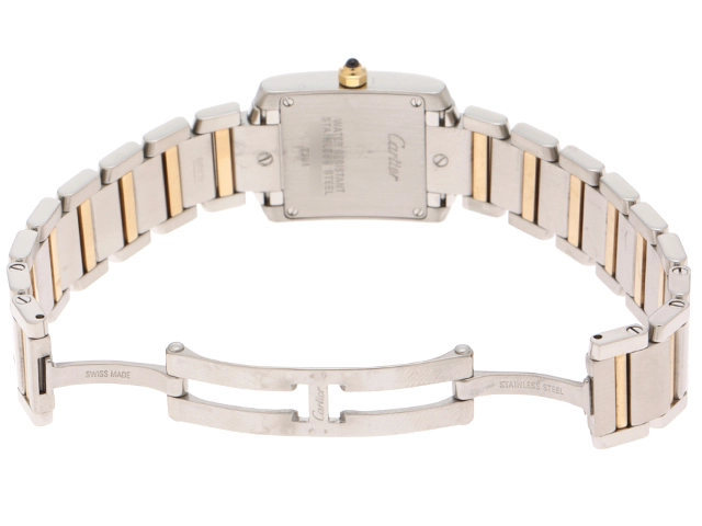 Cartier　カルティエ　タンクフランセーズSM　クォーツ　レディース　YG/SS　W51007Q4　ホワイト　【432】　【 2147200554921】