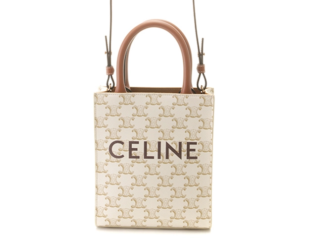 CELINE    ミニ バーティカルカバ/トリオンフ キャンバス タン CELINE セリーヌ トリオンフ バッグ ミニ バーティカルカバ キャンバス