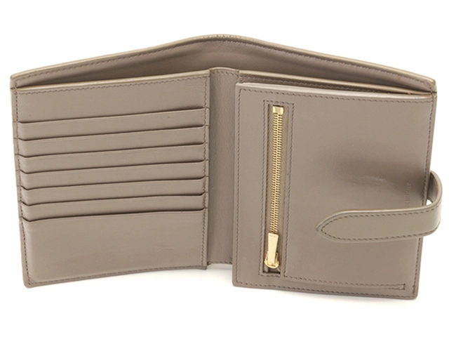 CELINE セリーヌ 財布 ミディアムストラップウォレット グレージュ カーフ 10B643BFP【472】YY