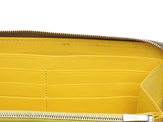 CELINE　セリーヌ　ラージジップドンマルチファンクション　スリ/イエロー　カーフ　長財布　レディース　【436】　2147200556819