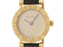 TIFFANY＆CO　ティファニー　アトラス　L0630　K18イエローゴールド/リザードベルト（トカゲ革）社外ベルト/ゴールドメッキ　クォーツ　レディース　腕時計　F