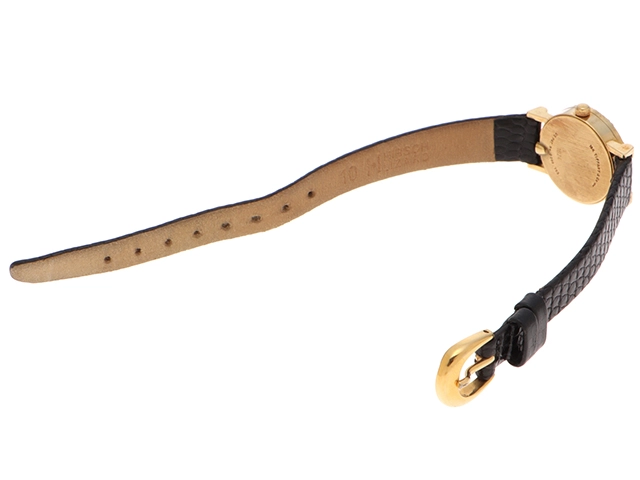 TIFFANY＆CO　ティファニー　アトラス　L0630　K18イエローゴールド/リザードベルト（トカゲ革）社外ベルト/ゴールドメッキ　クォーツ　レディース　腕時計　F