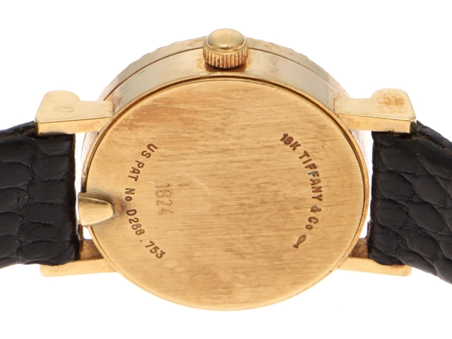 TIFFANY＆CO　ティファニー　アトラス　L0630　K18イエローゴールド/リザードベルト（トカゲ革）社外ベルト/ゴールドメッキ　クォーツ　レディース　腕時計　F