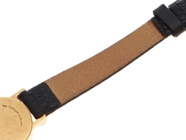 TIFFANY＆CO　ティファニー　アトラス　L0630　K18イエローゴールド/リザードベルト（トカゲ革）社外ベルト/ゴールドメッキ　クォーツ　レディース　腕時計　F