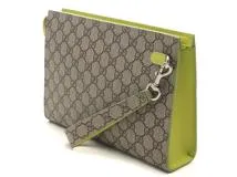 GUCCI グッチ GGスプリーム バイカラースモールポーチ ベージュ/ライト
