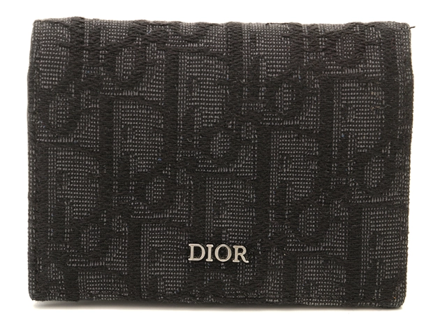 Dior ディオール オブリーク ビジネスカードホルダー ブラック/SV 【472】YN