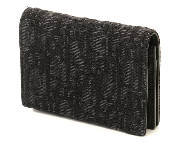 Dior ディオール オブリーク ビジネスカードホルダー ブラック/SV 【472】YN