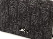 Dior　ディオール　オブリーク　ビジネスカードホルダー　ブラック／ＳＶ　【472】YN