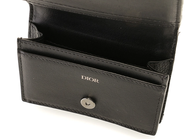 Dior ディオール オブリーク ビジネスカードホルダー ブラック/SV 【472】YN