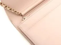 CHANEL　シャネル　ボーイシャネル　Vステッチチェーンウォレット　キャビアスキン　ピンクベージュ/GP　AP1117【431】