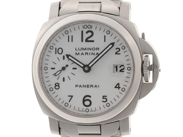 PANERAI　パネライ　時計　ルミノールマリーナ　PAM00051　G番　ホワイト文字盤　デイト表示　ステンレス.【200】