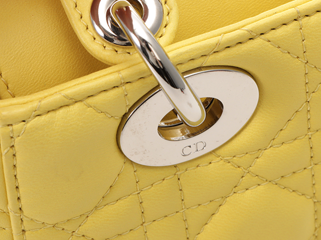 Dior　ディオール　バッグ　カナージュ　マイレディディオール　2WAYハンドバッグ イエロー/SV（シルバー金具）　M0532PCAL　 【436】2147300285602