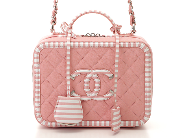 シャネル Chanel ｃｃフィリグリー 2way バニティバッグ ピンク ホワイト キャビア 3343 472 Ksの購入なら 質 の大黒屋 公式