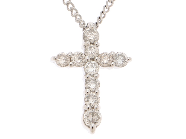 ダイヤモンド クロスネックレス　プラチナ900 プラチナ850 0.5カラット ノーブランドジュエリー ネックレス クロスネックレス PT プラチナ