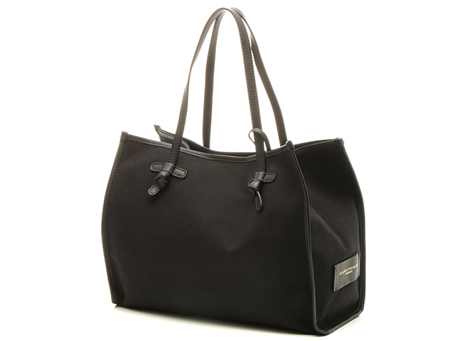 GIANNI CHIARINI マルチェッラS ブラック/ブルー キャンバス/レザー