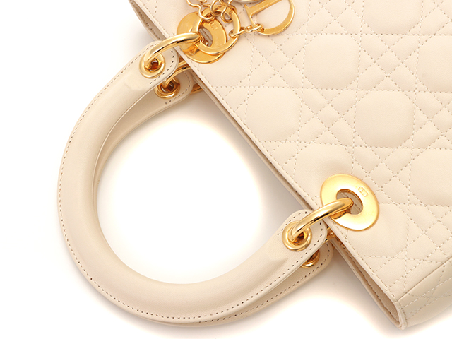 Dior とえ ディオール⭐︎レディディオール カナージュ　ハンドバッグ アイボリー