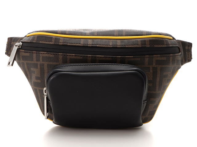 FENDI フェンディ ズッカベルトバッグ ブラウン ブラック