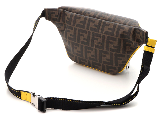 Fendi ショルダーバッグ ブラック/イエロー　ズッカ FENDI フェンディ ズッカベルトバッグ ブラウン ブラック