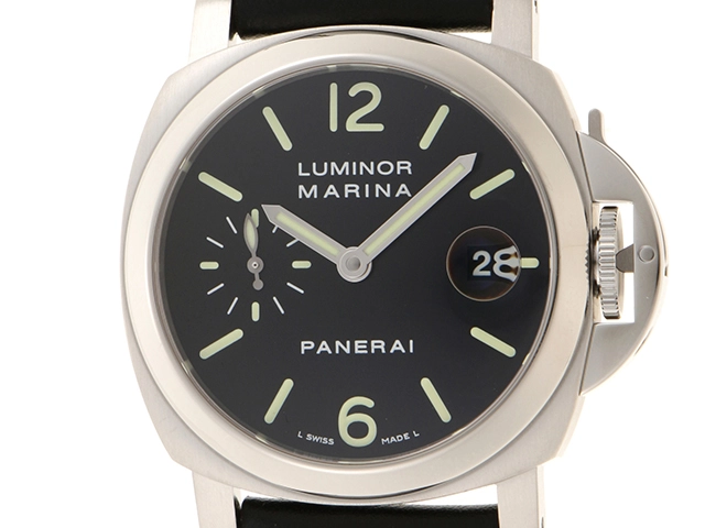 Ｉ番 2006年頃製 PANERAI パネライ 時計 ルミノールマリーナ PAM00048 40ｍｍ SS ステンレス カーフベルト Dバックル  ブラック文字盤 自動巻き メンズ （2147300305423）【200】T の購入なら「質」の大黒屋（公式）