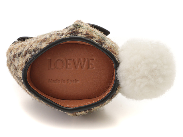 LOEWE ロエベ 小物 バニーチャーム ブラウン×ホワイト レザー×ツイード