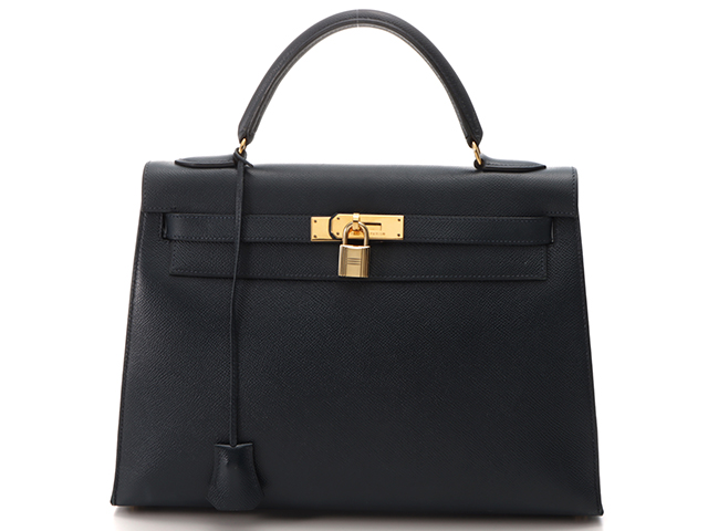 HERMES エルメス ケリー32 ネイビー クシュベル GP（ゴールド金具 