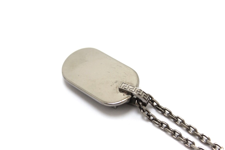 美品 VERSACE メデューサ ネックレス シルバー ラインストーン グレカ