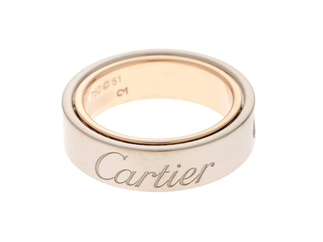 Cartier　カルティエ　リング　シークレットラブリング　K18ホワイトゴールド/ピンクゴールド　51号　10.5g【472】SJ