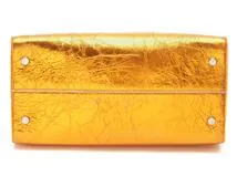 Dior ディオール エヴァ 2way ハンドバッグ ゴールド メタリックゴールド ホワイト【472】MM