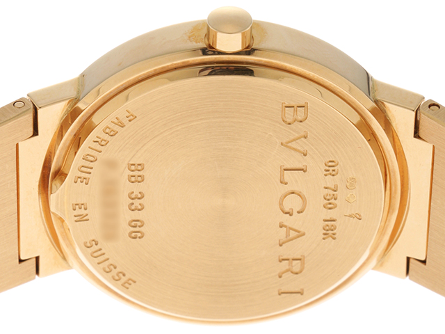 BVLGARI ブルガリ メンズ時計　ブルガリブルガリ　BB33GG　クォーツ時計　YG　イエローゴールド　ブラック文字盤　 【430】2147300320365