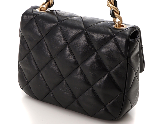 CHANEL　シャネル　ミニ　フラップ バッグ　ブラック/GP(ゴールド金具) 　ラムスキン　AS3205 B07997 94305　 2147300322741　【432】