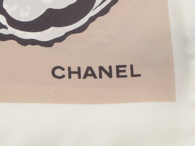 CHANEL シャネル カメリアスカーフ シルク ベージュ ピンク 花柄