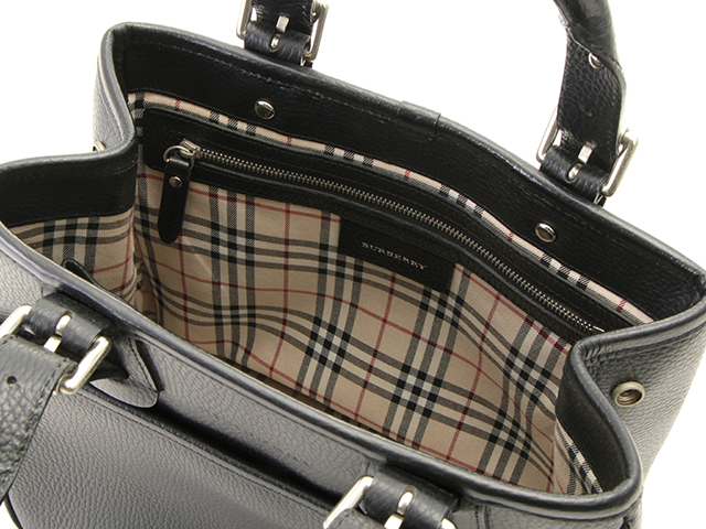 BURBERRY バーバリー ハンドバッグ ブラック カーフ【472】RKT