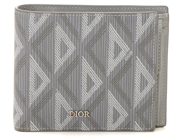 Dior ディオール CDダイヤモンド コインケース付きウォレット グレー 