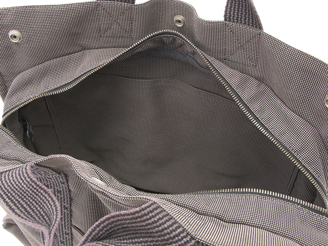 HERMES エルメス エールライントートMM キャンバス グレー シルバー金具 【472】 2147300335147 I