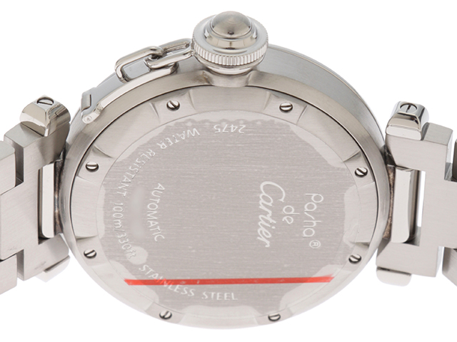 Cartier カルティエ パシャC ビッグデイト W31044M7 ホワイト文字盤