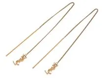 SAINT LAURENT サンローラン YSLロングスレッダーピアス GP【431