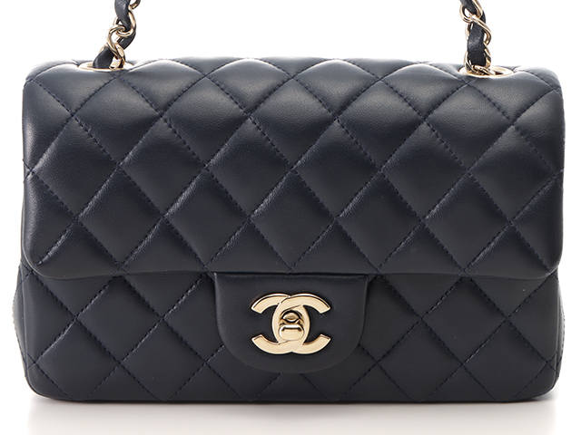 CHANEL シャネル ミニマトラッセ ネイビー/ゴールド金具 チェーン ...