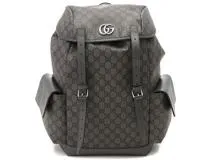 GUCCI 関税込 GG ブラック ミディアム バックパック GG ブラック〕ミディアム バックパックブラック GGスプリーム