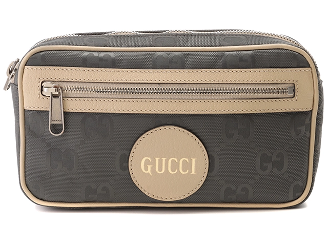 GUCCI グッチ GUCCI OFF THE GRID ベルトバッグ グレー/アイボリー シルバー金具 ナイロン/レザー 631341【472】2147300363171