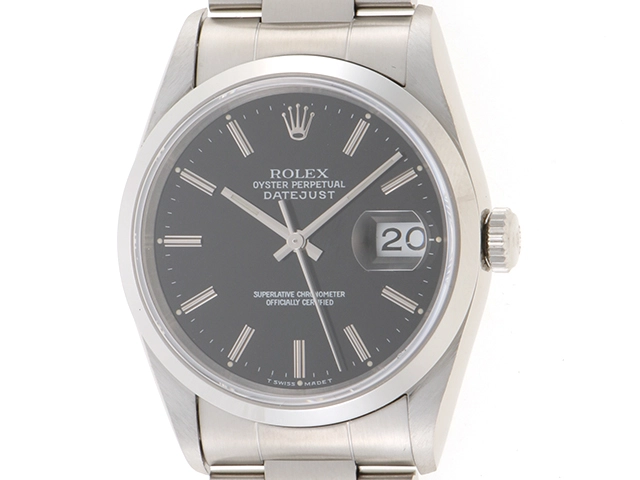 ROLEX ロレックス デイトジャスト 16200 ブラック文字盤 SS メンズ腕時計 W番 自動巻き【431】 の購入なら「質」の大黒屋（公式）