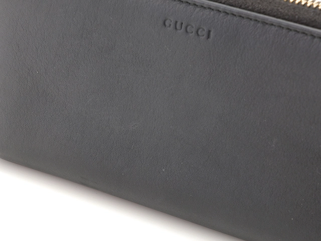 GUCCI　グッチ　財布　ニムフェア　ラウンド長財布　453158　ブラック　レザー/バンブー　2147300373996　【437】